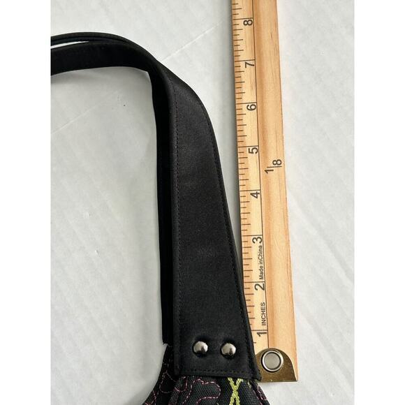 Donna Sharp Quilted Handbag Black Pink Flamingo All Over Print Tote Shoulder Bag - Picture 13 of 16